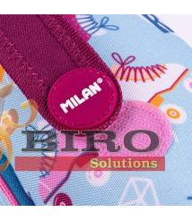 Пенал школьный Milan "Roller" 4 отделениями с наполнением